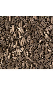 Miyuki quarter tila 5x1.2mm beads - Matted metallic dark bronze QTL-2006